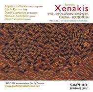 Xenakis - Zyia, 6 Chansons Grecques, Psapph, Persephassa | Saphir Productions LVC1168