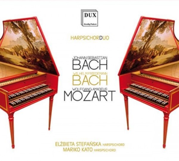 JS & WF Bach, Mozart - Works for Harpsichord Duo | Dux DUX1337