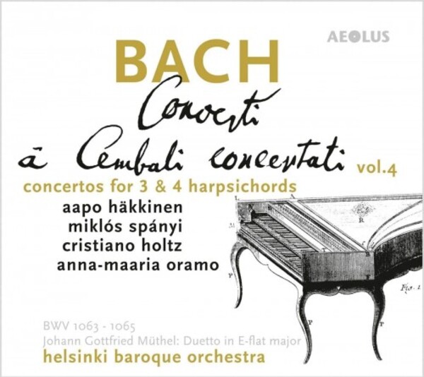 JS Bach - Concerti a Cembali concertati Vol.4: Concertos for 3 & 4 Harpsichords | Aeolus AE10107